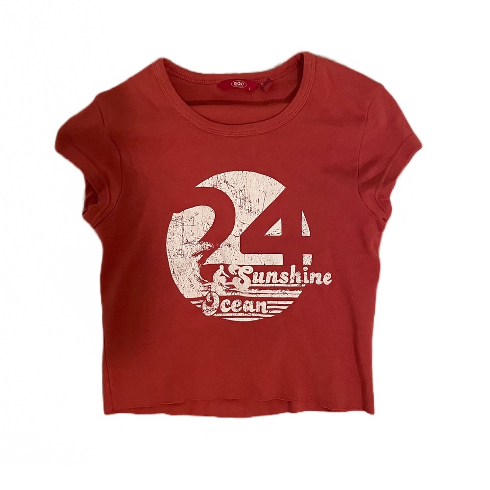 red-pink vintage baby tee